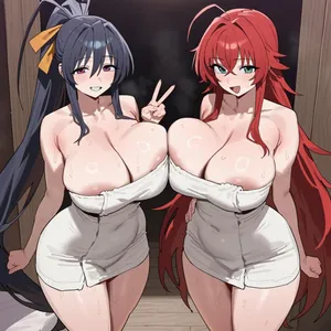 [kaminarimon_ai] [神羅天征] [仲見世] [雷門AIショップ] リアス・グレモリーx姫島朱乃 [AI Generated]